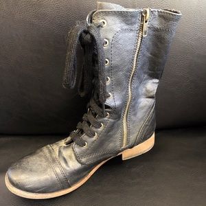 Black combat boots
